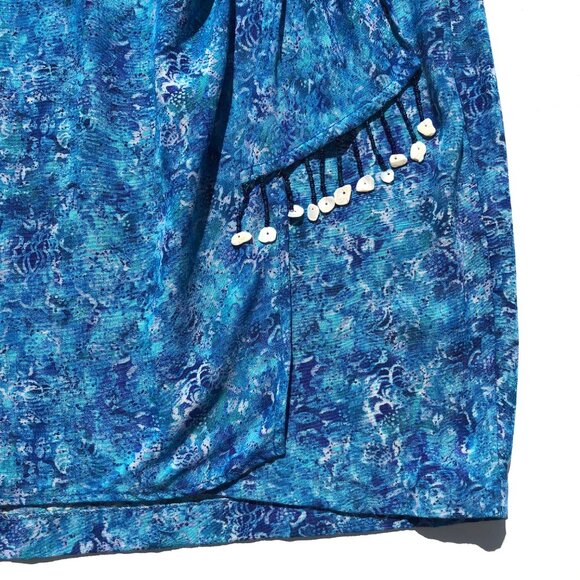 Carole Little Petites skirt size 4 blue boho vacation resort coverup faux wrap - Picture 2 of 8